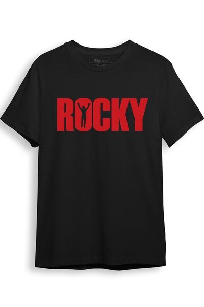The Baski Tricou negru premium cu imprimeu Rocky Boxing, 100% bumbac