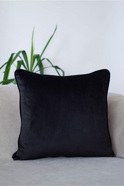 Fabricland Husa de perna din catifea de matase de culoare neagra importata 43x43cm