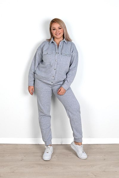 Koza Butik Дамски анцуг с поло яка с голям размер 8045-24