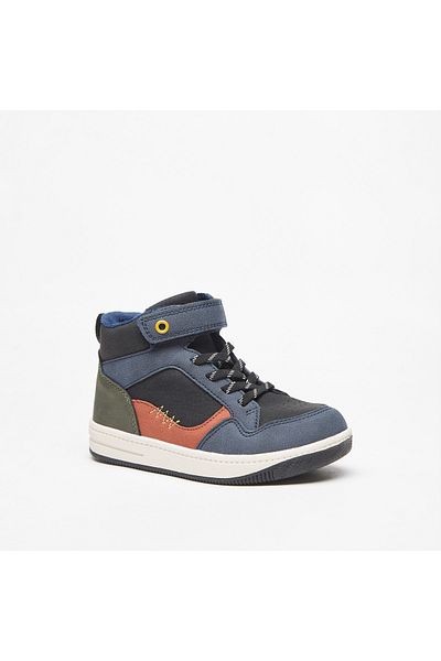 LBL by Shoexpress Colourblock Ankle Boots with Hook and Loop Closure