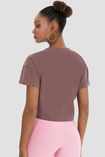 Superstacy Lily Oversize Dark Rose Crop T-Shirt