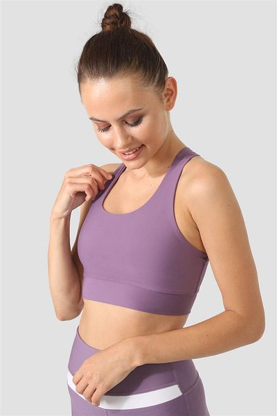 Superstacy Cross Strap Lilac Sports Bustier
