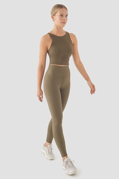 Superstacy Popi High Waist Khaki Sports Leggings