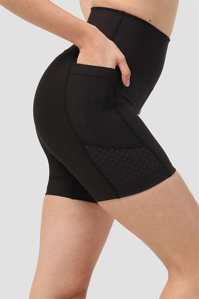 Superstacy Laser Cut Black Short Tights with Pockets