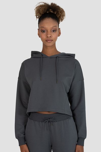 Superstacy Lisa Oversize Smoked Crop Hoodie