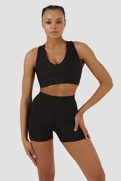 Superstacy Gina Black Short Tights with Pockets
