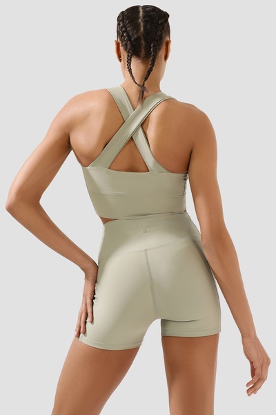 Superstacy Gina Light Green Short Tights with Pockets