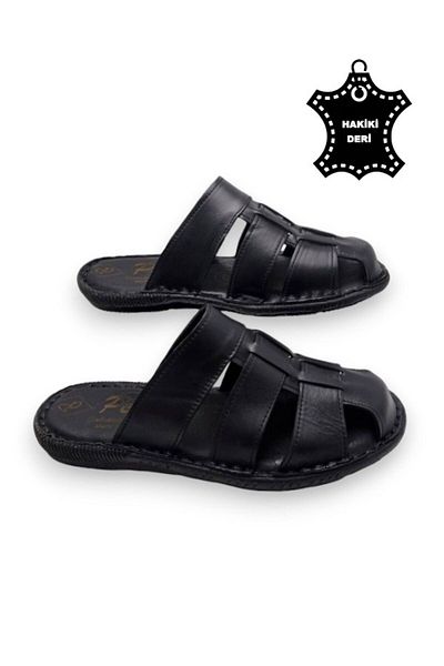 MAGIC SHOES Orthopedic Men's Slippers with Completely Genuine Leather and Heel Cushion System.