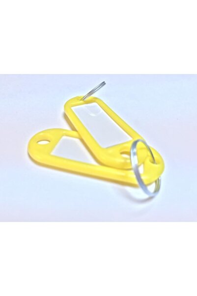 SAN METAL ميدالية مفاتيح بلاستيكية صفراء 100 قطعة