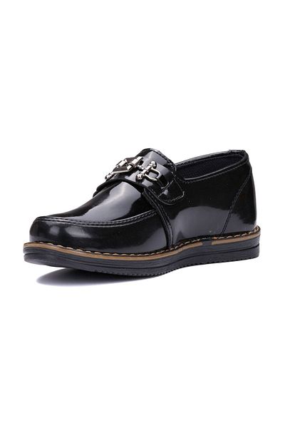MAGIC SHOES Pantofi de sezon pentru copii, ortopedici, folositori, cu cataramă, piele neagră