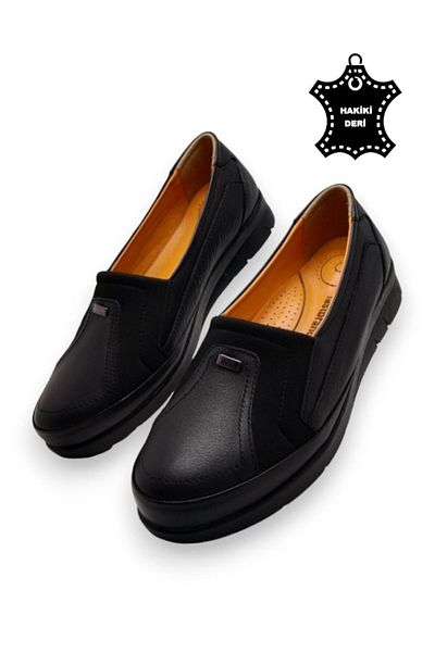MAGIC SHOES Γυναικεία Μαύρα Γνήσια Δερμάτινα Comfort Πλήρη Ορθοπεδικά Παπούτσια
