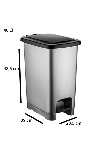 AYSSA Plastik Pedallı 40lt Slim Çöp Kovası Fma07818