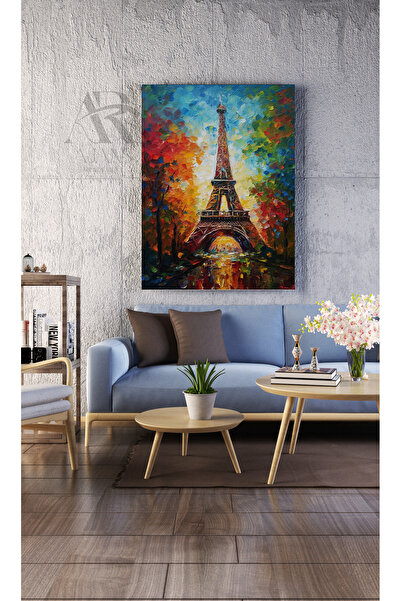 AR AJANS KANVAS TABLO Šareni parizski Eifelov toranj, dekorativna slika na pl...