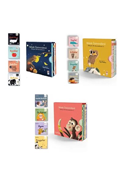 Sincap Kitap Bebek Üniversitesi Hikayeli İlk Kavramlarım 3 Seri 12 Kitap Set