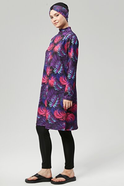 FİT1BEDEN Σετ μαγιό Hijab με σχέδια - Αδιάβροχο, Πλήρως Καλυμμένο και Γρήγορο Στέγνωμα