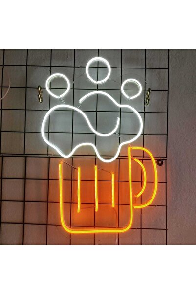 Neon Zone Bardağı Dekoratif Renkli Işıklı Duvar Aydınlatması Tablo Tabela