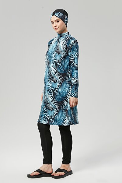 ICOLEXİN Büyük Beden Tam Kapalı Su İtici Hızlı Kuruyan Tesettür Mayo Takım