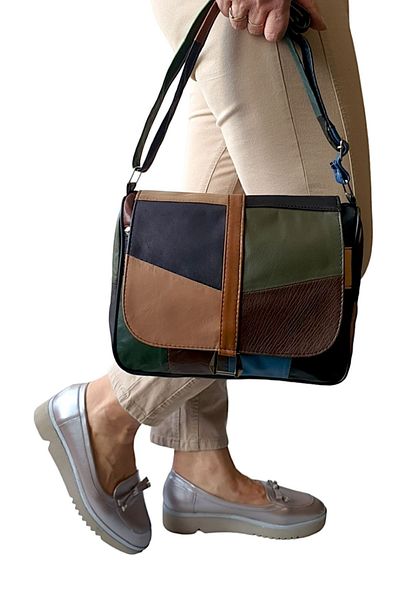 Erzeno Genuine Leather Large Size Colorful Women's Bag