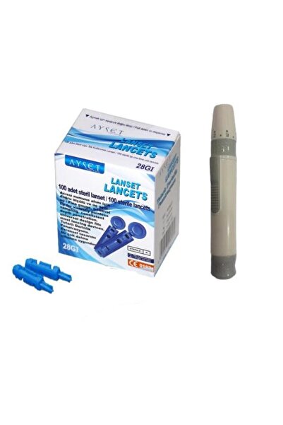 Ayset Parmak Delme Lanset Kalemi + 100 Adet Lanset