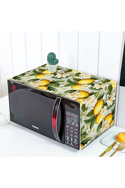 Else Dekor Green Lemon Patterned Leafy Microwave Oven Cover - 35x100cm