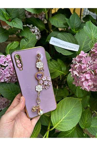 Aksesuarda Moda Samsung A70 Uyumlu Çiçekli Taşlı İncili El Geçmeli Lazer Kesi...