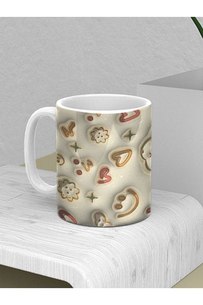 SEELENGLANZ Smiling Face Hearts Printed Mug Cup
