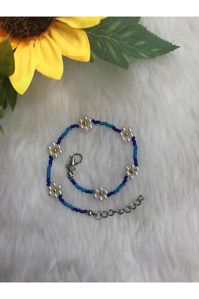 Beykan Anklet Flower Patterned