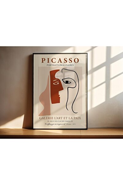 Linacci Single Black Metal Framed Artistic Abstract Poster Glass Painting Set