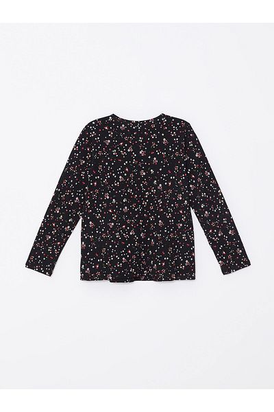 LC Waikiki Γυναικείο T-shirt με μακρυμάνικο λαιμόκοψη LCW Floral Print Crew