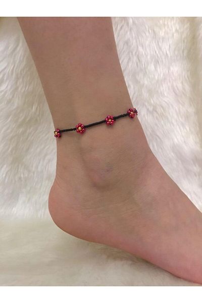 Beykan Anklet Flower Patterned