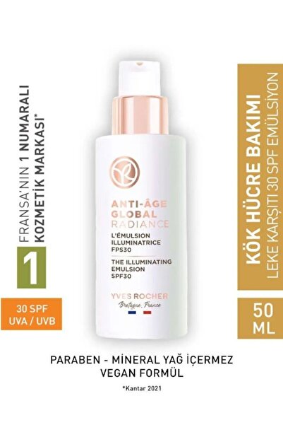 Yves Rocher Leke Karşıtı 30 SPF Emülsiyon Krem - Yaşlanma Karşıtı Bitkisel Kök Hücre Bakımı / Anti-Age Global