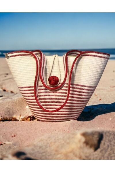 AYŞE SERHOŞOĞLU HOME DESİGN Straw Bag, Beach Bag