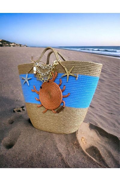 AYŞE SERHOŞOĞLU HOME DESİGN Straw Bag, Beach Bag