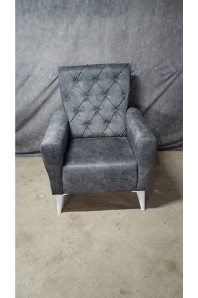 YUSE MOBİLYA VE AKSESUAR Berjer Kapitoneli Füme - Beyaz