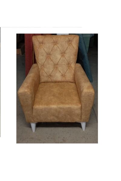 YUSE MOBİLYA VE AKSESUAR Berjer Kapitoneli Hardal - Beyaz