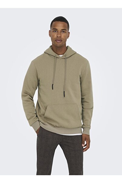 Only & Sons Light Brown Men's Sweatshirt Onsceres Hoodie Sweat Noos