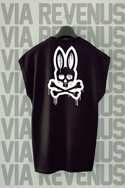 Vordevia Tricou sport negru Bad Bunny - imprimat pe spate, mânecă zero