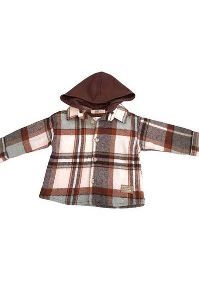 Çikoby Baby Boy Lumberjack Mobile Hooded Shirt