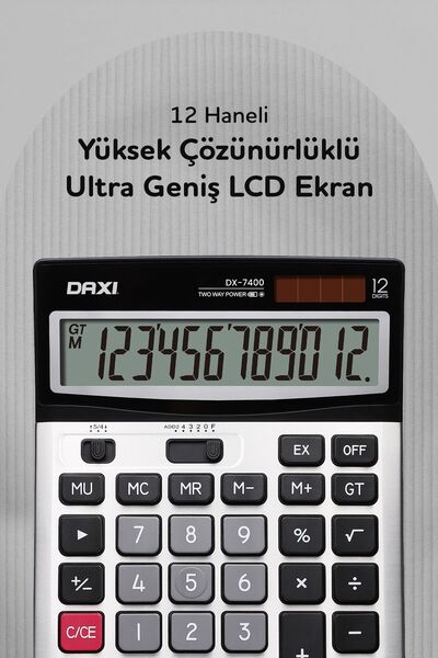 Daxi DX-7400 12 HANELİ BÜYÜK BOY HESAP MAKİNESİ