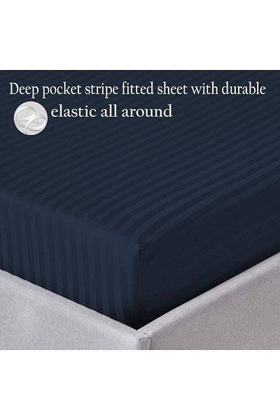 EVYA Σετ Παπλωματοθήκης Σειρά Ξενοδοχείου Luxury Silk Textured Ριγέ Βαμβακερό Σατέν Σετ Παπλωματοθήκη 200x220 εκ.