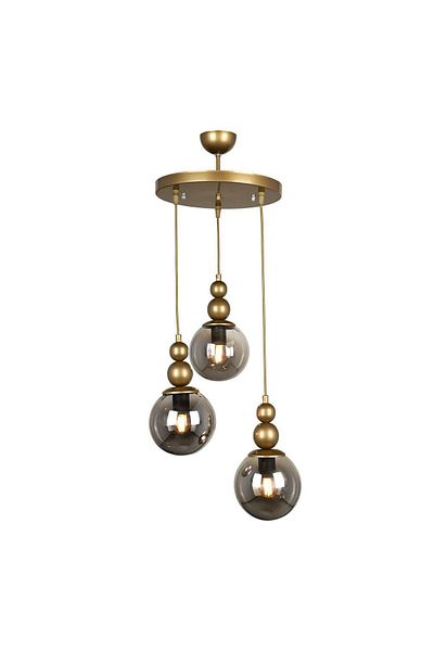 OSC HOME Modern 3-Piece Fume Glass Sports Chandelier Pendant Lamp Set