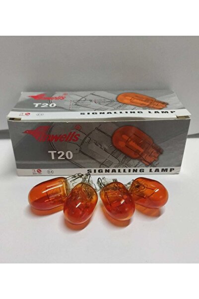 MEHMET OTOMOTİV HIRDAVAT T20 Turuncu Dipsiz Tek Duy Stop, Park,gündüz Far Ampulü 12v 21w 10 Adet