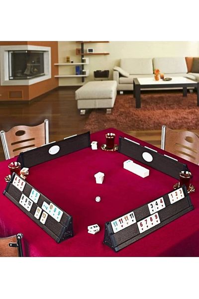 Star Wooden Okey Set Dark Color
