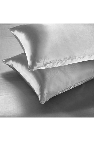 Silk Cocoon Σετ Παπλωματοθήκη από Γκρι Μεταξωτό Βαμβακερό Σατέν 4 τεμάχια Διπλό 160x200cm Συμπεριλαμβανομένου Εφαρμοσμένου σεντόνια