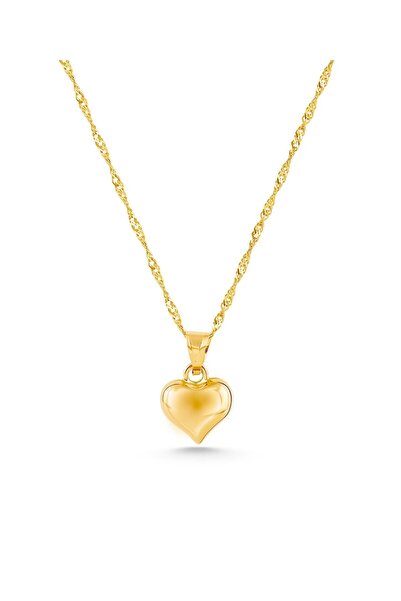 YAVUZ KUYUMCULUK Altın Singapur Zincir Kalp Kolye