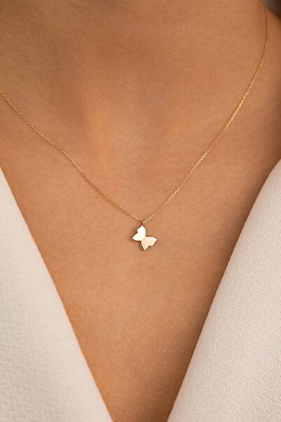 YAVUZ KUYUMCULUK 14 Ayar Altın Kelebek Kolye