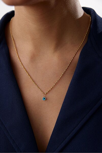 YAVUZ KUYUMCULUK 14 Ayar Altın Halat Burgu Zincir Nazar Boncuklu