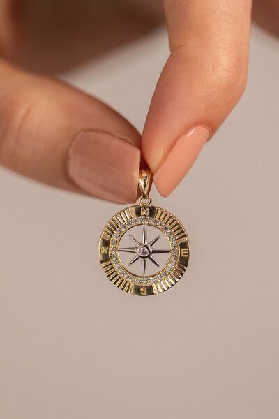 YAVUZ KUYUMCULUK 14 Ayar Altın Pusula Kolye Ucu