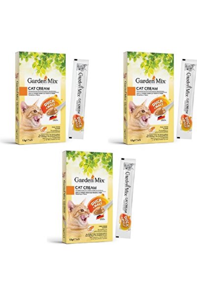 Gardenmix Ördekli Maltlı Krema Kedi Ödülü  15 gr x 5 adet  X 3 Paket