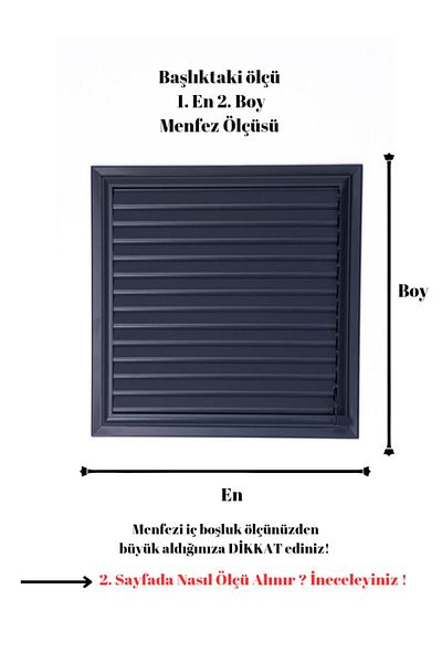 ALÜPAN Anthracite Gray 30x30 Aluminum Grille Bathroom WC Ventilation Shutter